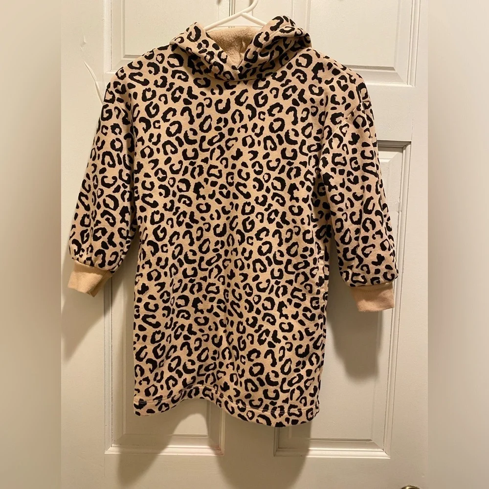 Leopard Print Hoodie Dress